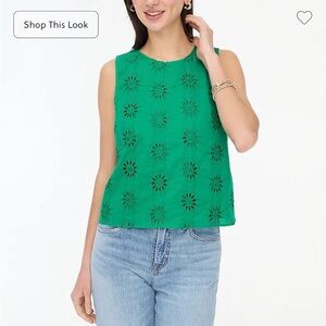 J. Crew Green Sleeveless Crop Tank Top